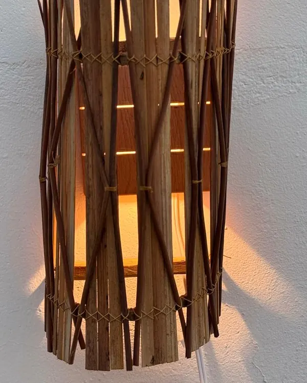 Arandela Meia-Cana com Cipó 30 cm — foto 2