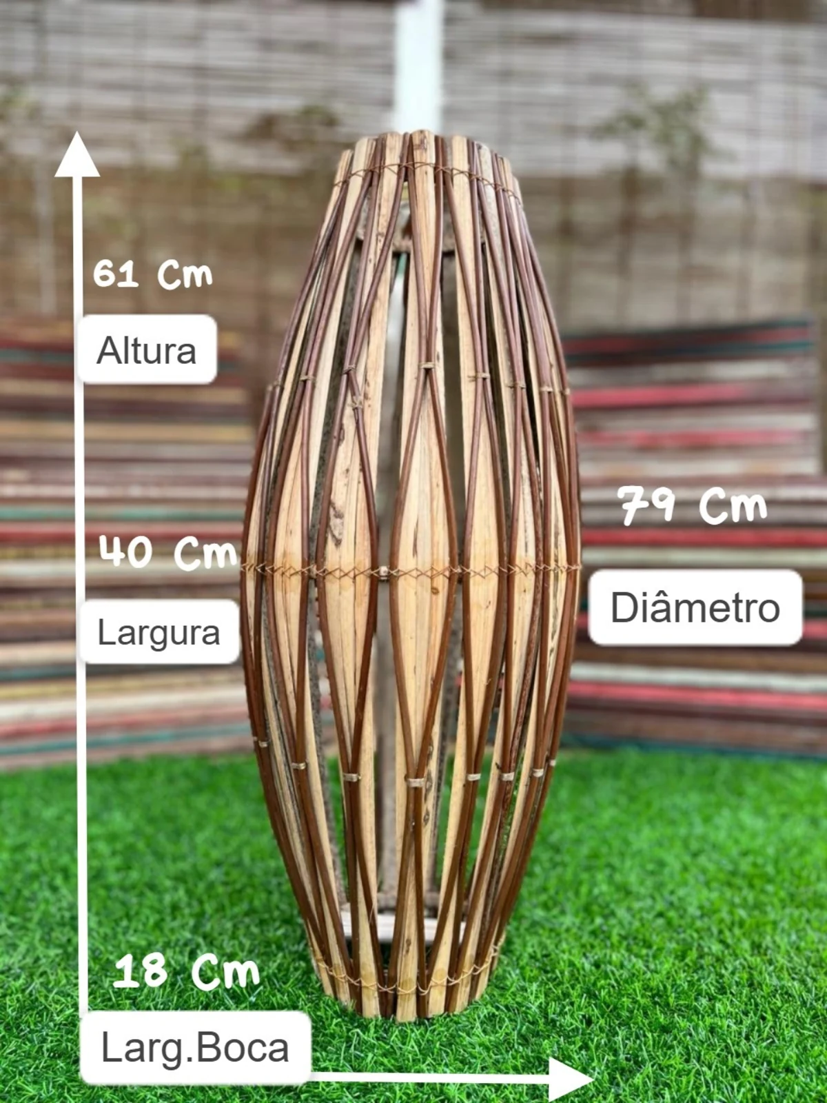 Pendente Oval em Losangos 61 cm