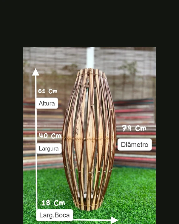Pendente Oval em Losangos 61 cm